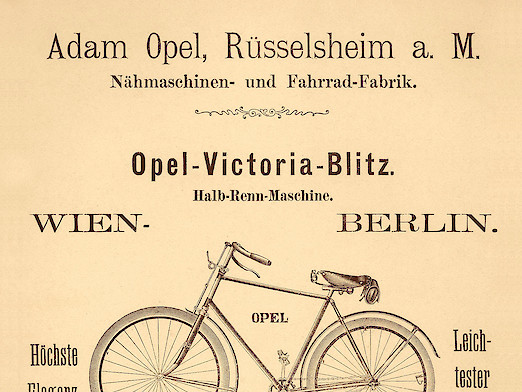 Opel Fahrradwerbung für Opel-Victoria-Blitz, 1900