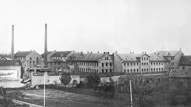 Opel-Werk Rüsselsheim, Aufnahme von Südwesten (um 1885)