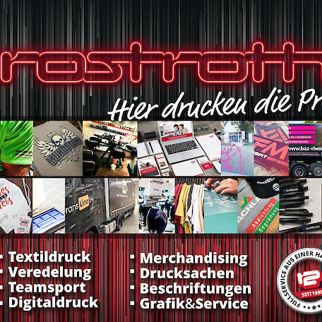 RostRoth - Textildruck &amp; -Stick, Drucksachen, Beschriftungen, Merchandise und co
